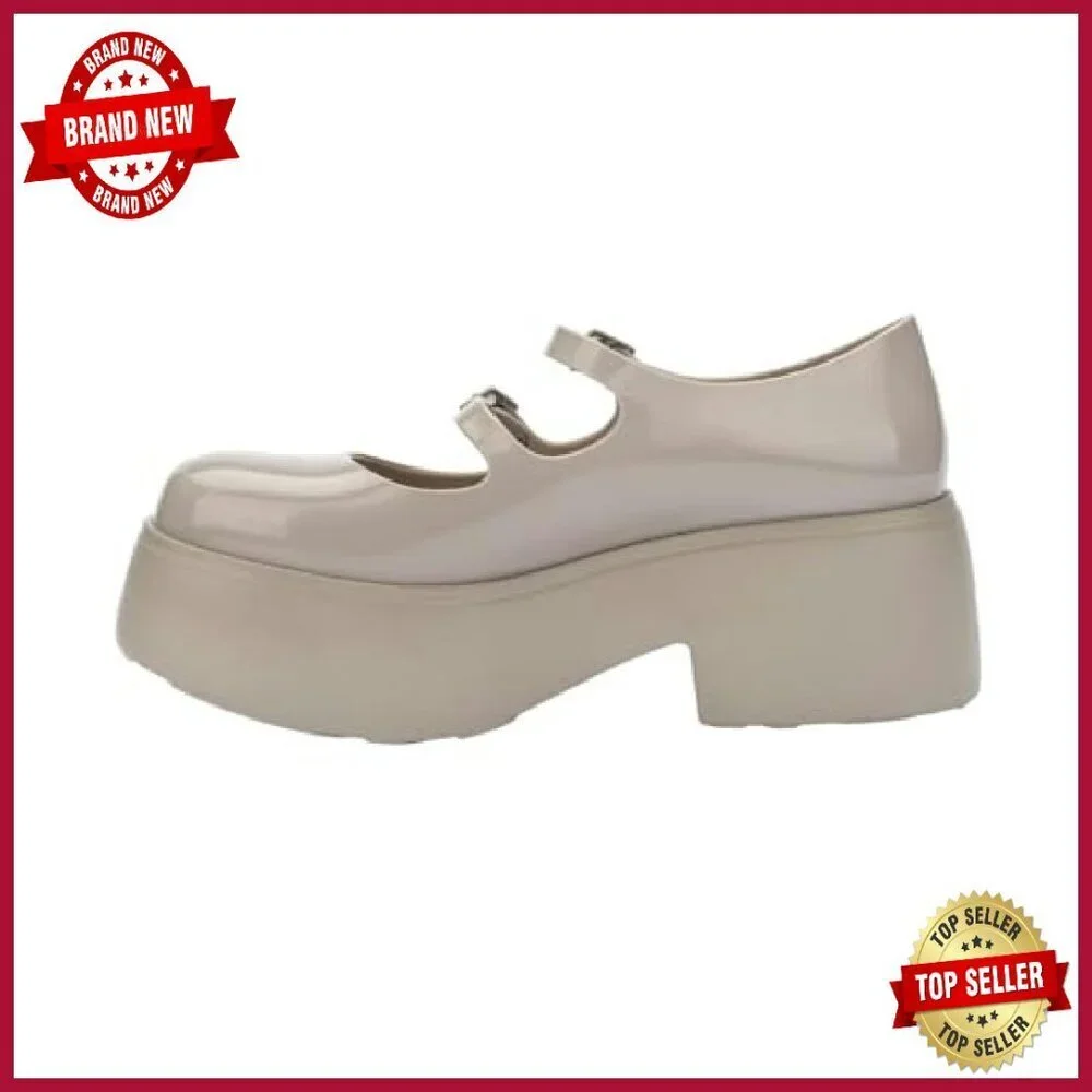 Platform Mary Jane Pumps Vegan PVC Size 7 Retro Femme Style